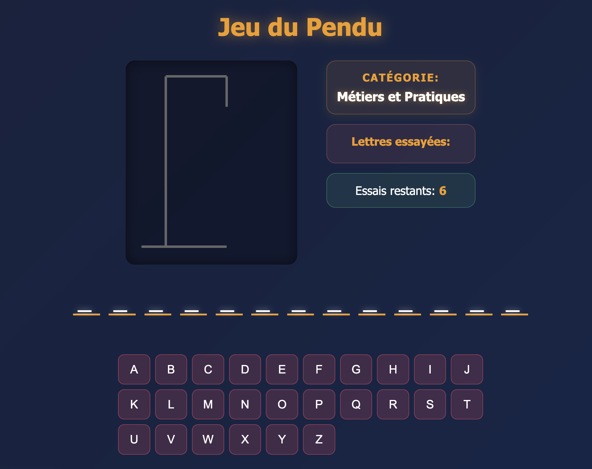 Jeu du Pendu - Screenshot